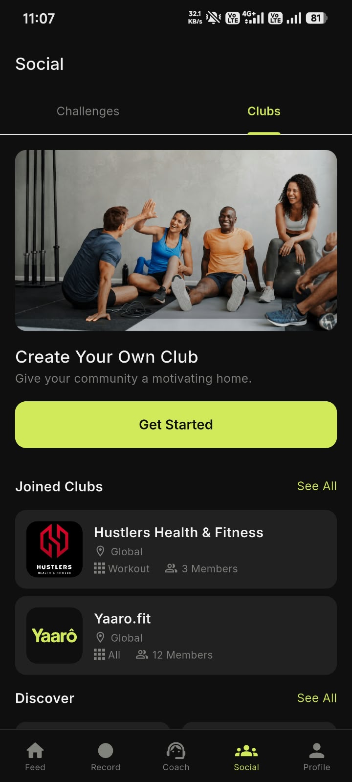 Yaaro Club screen