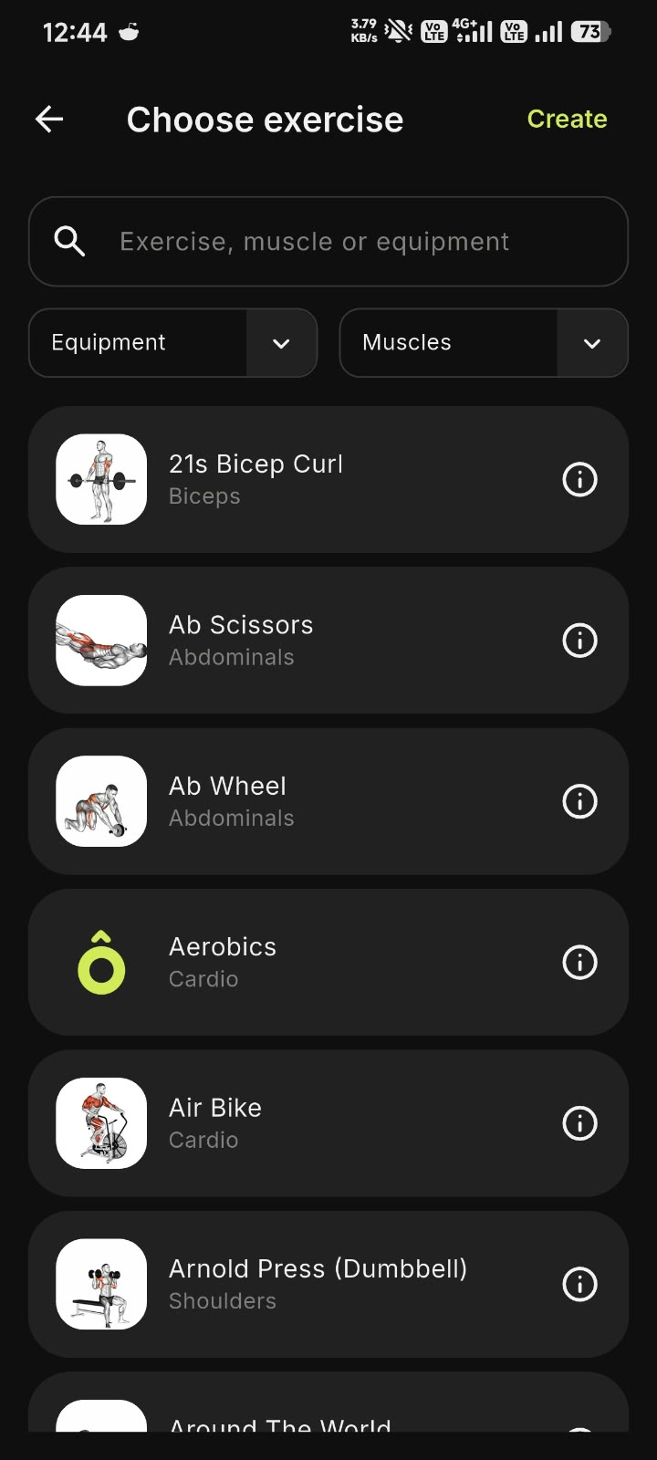 Yaaro 100+ Exercises screen